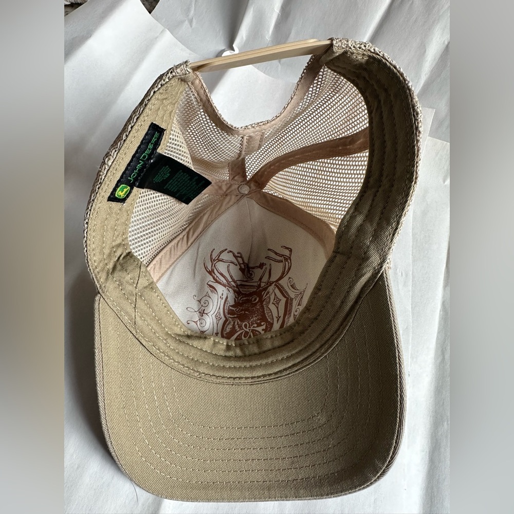 John Deere aqua green and tan mesh back trucker hat - Picture 5 of 5